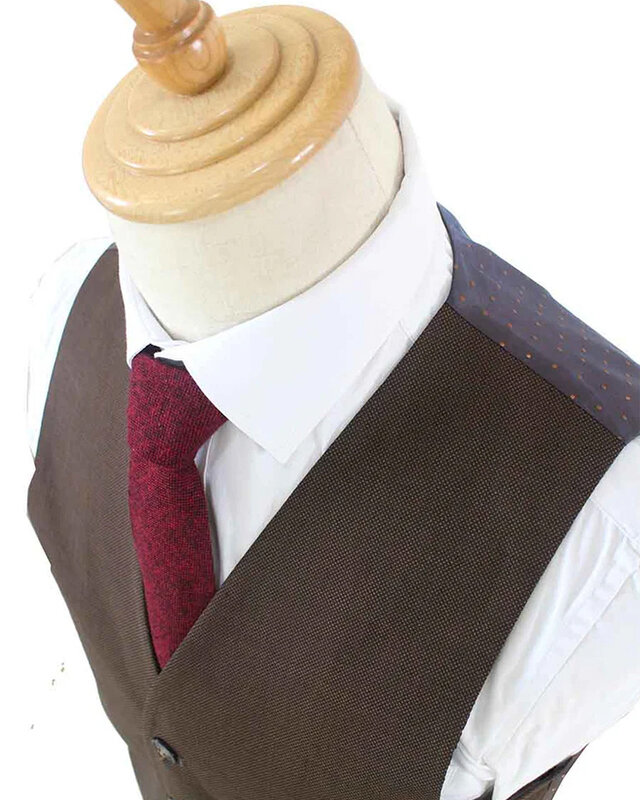 Traje sastre hombre | Traje 3 piezas | Marrón | Lana estambre | Ligero y transpirable