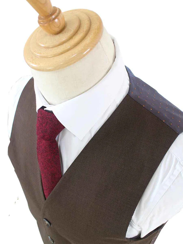 Men's tailored suit | 3-piece suit | Brown | worsted wool | Lightweight & breathable