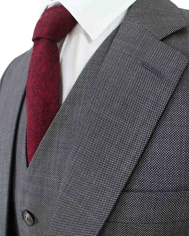 Men's tailored suit | 3-piece suit | Grey | worsted wool | Lightweight & breathable