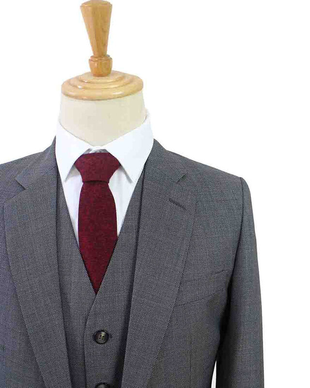 Men's tailored suit | 3-piece suit | Grey | worsted wool | Lightweight & breathable
