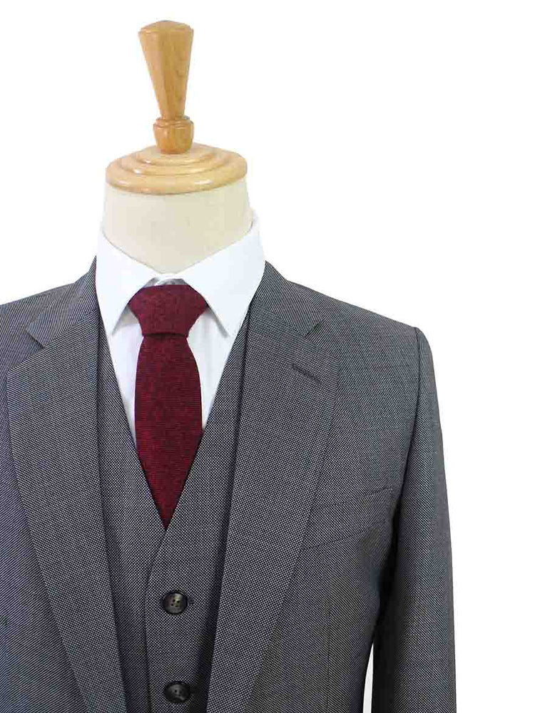 Men's tailored suit | 3-piece suit | Grey | worsted wool | Lightweight & breathable