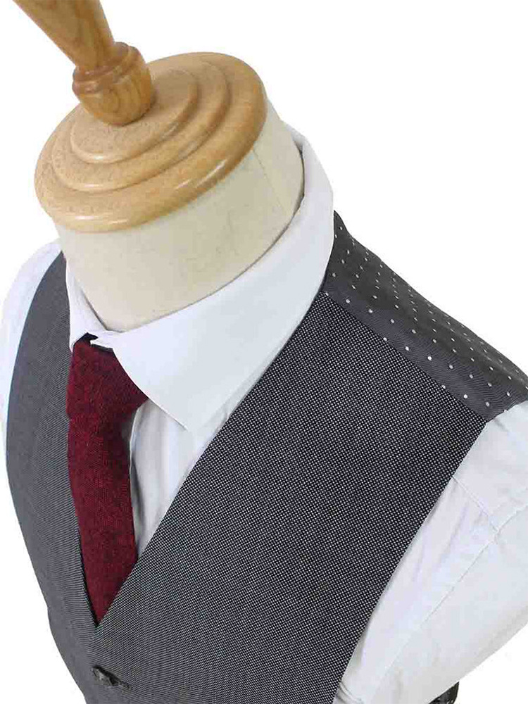 Men's tailored suit | 3-piece suit | Grey | worsted wool | Lightweight & breathable
