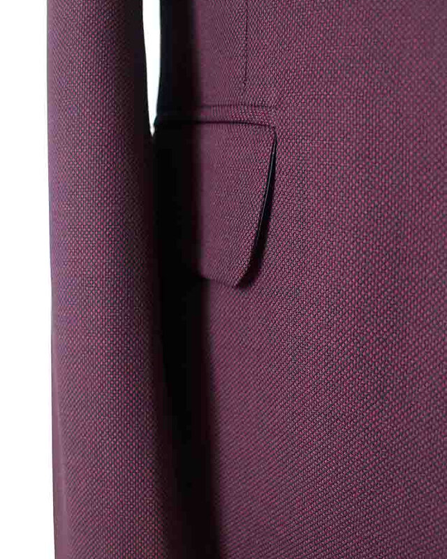 Traje sastre hombre | Traje 3 piezas | Vino tinto | Lana estambre | Ligero y transpirable