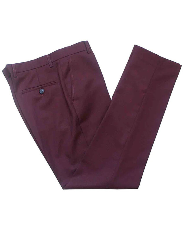 Traje sastre hombre | Traje 3 piezas | Vino tinto | Lana estambre | Ligero y transpirable