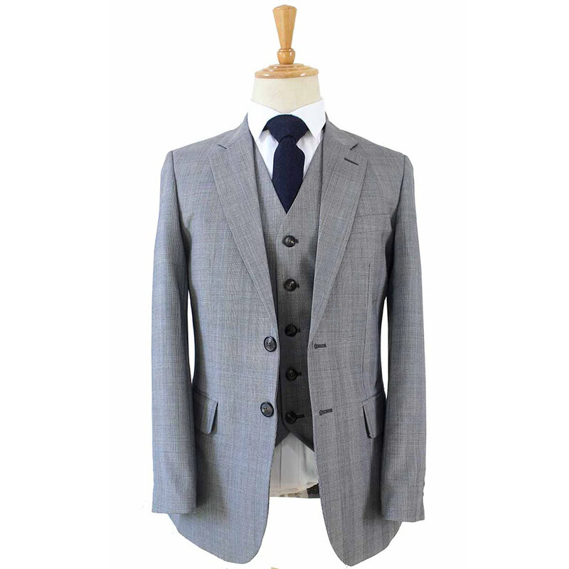 Costume sur mesure pour homme | Costume 3 pièces | Gris | Laine peignée | Léger et respirant