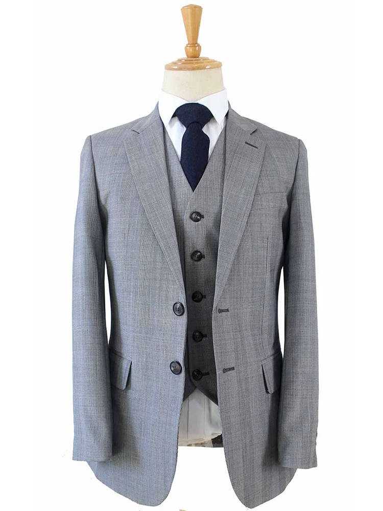 Traje sastre hombre | Traje 3 piezas | Gris | Lana estambre | Ligero y transpirable