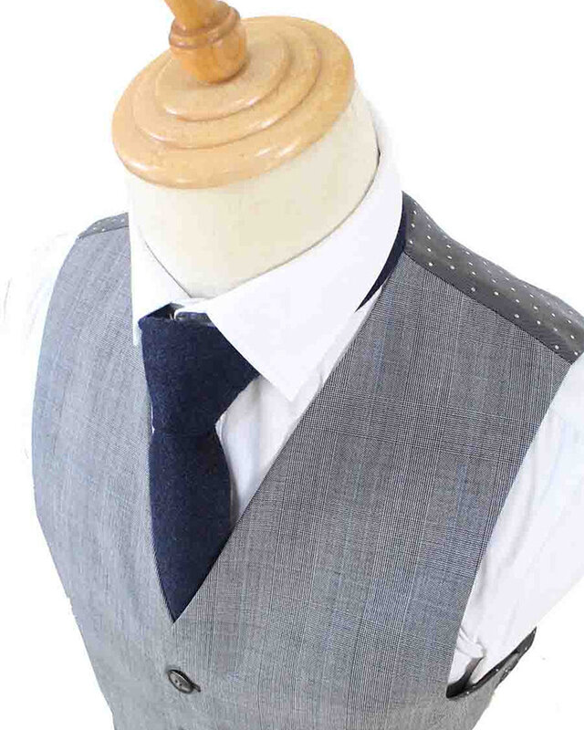 Men's tailored suit | 3-piece suit | Grey | worsted wool | Lightweight & breathable