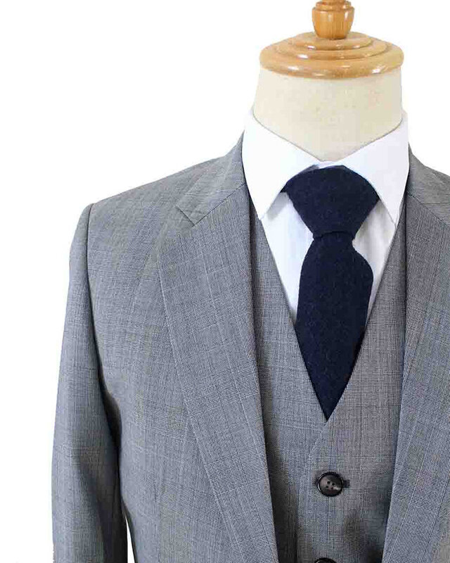 Men's tailored suit | 3-piece suit | Grey | worsted wool | Lightweight & breathable