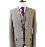 Traje sastre hombre | Traje 3 piezas | Marrón claro | Lana estambre | Ligero y transpirable