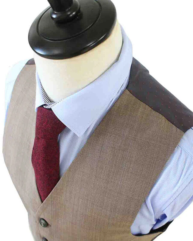 Men's tailored suit | 3-piece suit | Light Brown | worsted wool | Lightweight & breathable
