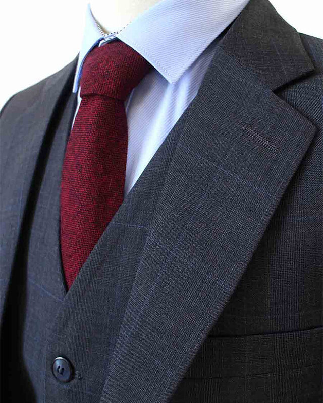 Traje sastre hombre | Traje 3 piezas | Antracita | Lana estambre | Ligero y transpirable