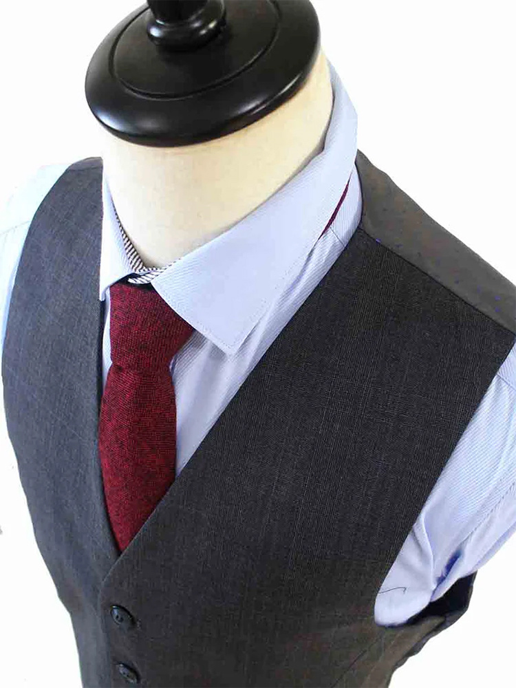 Costume sur mesure pour homme | Costume 3 pièces | Anthracite | Laine peignée | Léger et respirant