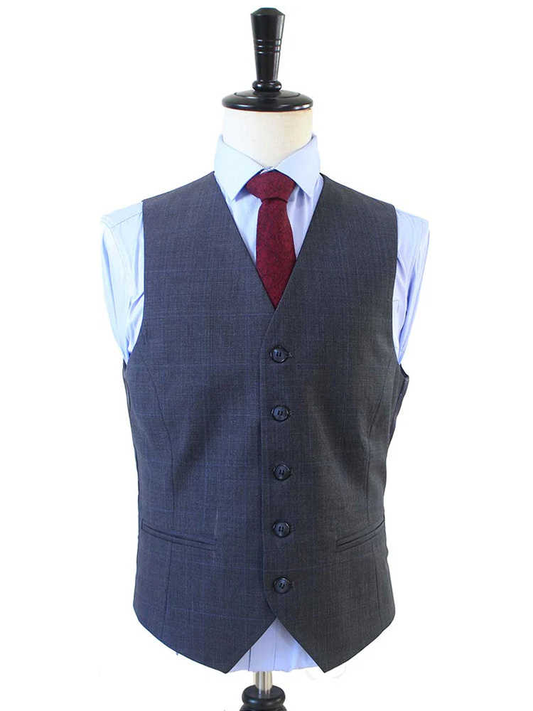 Men's tailored suit | 3-piece suit | Charcoal | worsted wool | Lightweight & breathable