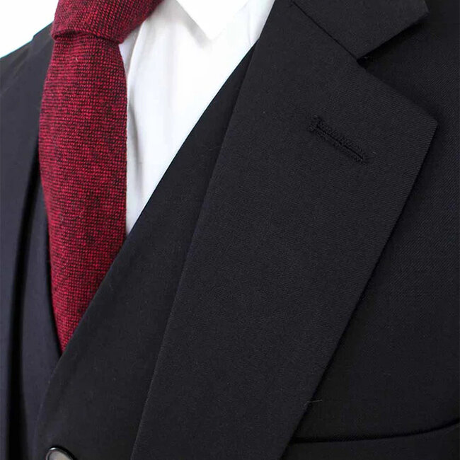 Men's tailored suit | 3-piece suit | Classic Black | worsted wool | Summer collection