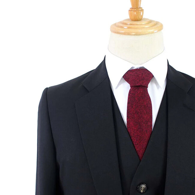 Men's tailored suit | 3-piece suit | Classic Black | worsted wool | Summer collection