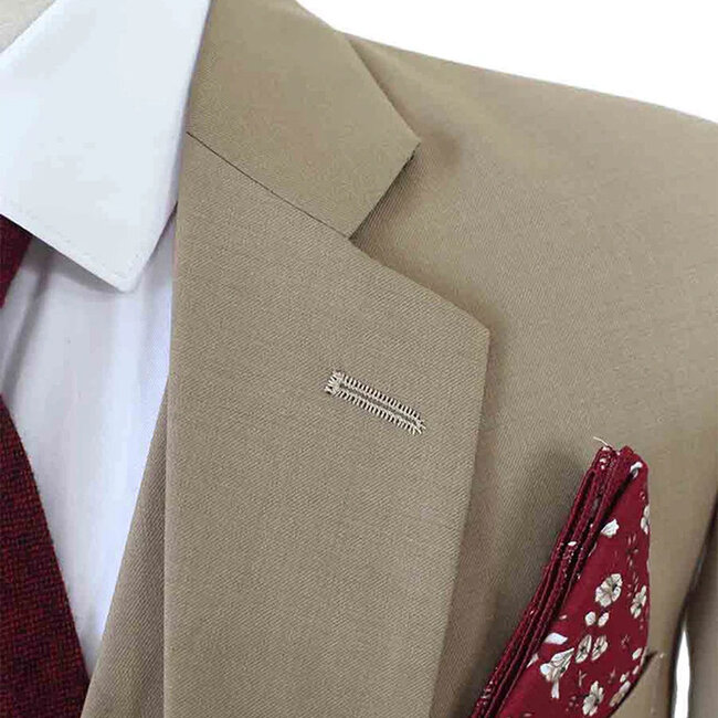 Traje sastre hombre | Traje 3 piezas | Caqui | Lana estambre | Colección verano