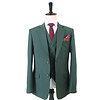 Traje sastre hombre | Traje 3 piezas | Verde oscuro | Lana estambre | Ligero y transpirable