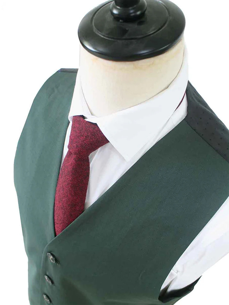 Costume sur mesure pour homme | Costume 3 pièces | Vert foncé | Laine peignée | Léger et respirant