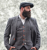Herren Maßanzug | 3-teiliger Anzug | grau/rot kariert | Aberama Gold | Peaky Blinders