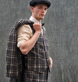 Men's tailored suit | 3-piece suit | grey/cream Windowpane | Jeremiah Jesus | Peaky Blinders
