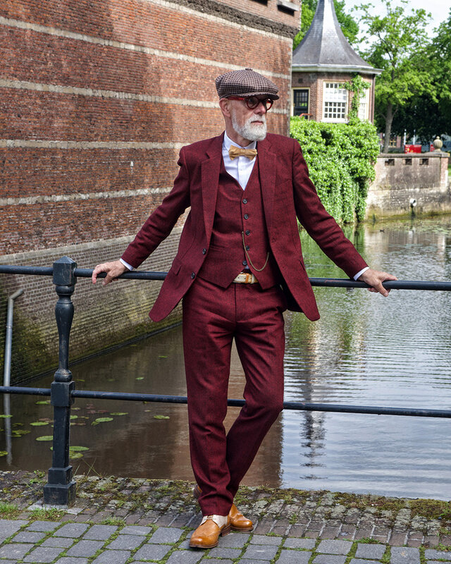 Maatpak voor heren | 3-delig pak | rood Barleycorn | Scudboat | Peaky Blinders