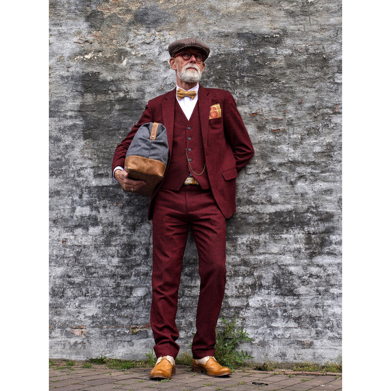 Maatpak voor heren | 3-delig pak | rood Barleycorn | Scudboat | Peaky Blinders