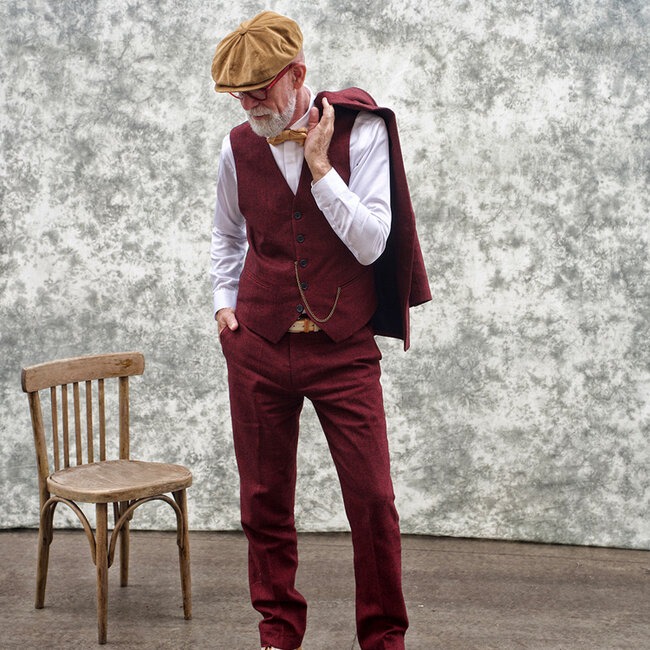 Costume sur mesure pour homme | costume 3 pièces | barleycorn rouge | Scudboat | Peaky Blinders