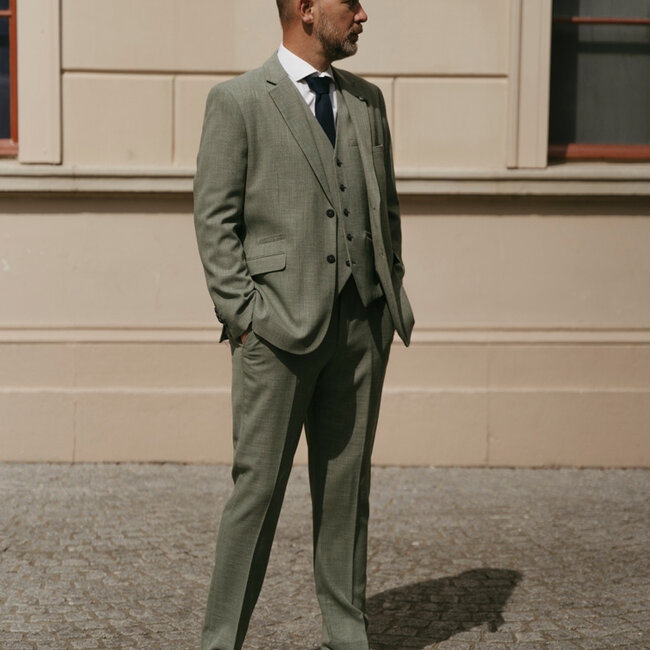 Cavani Limehouse Sage | Herren Anzug | 3-teilig | Salbeigrün | Aberama Gold