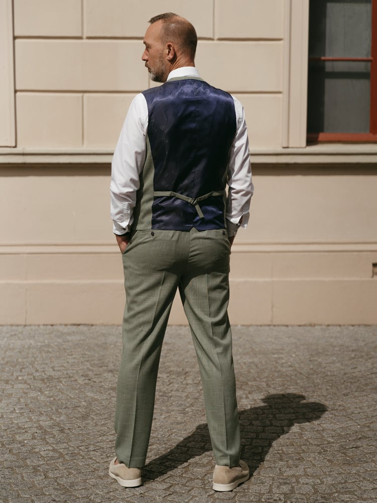 Cavani Limehouse Sage | Costume homme | costume 3 pièces | Salie verte | Aberama Gold