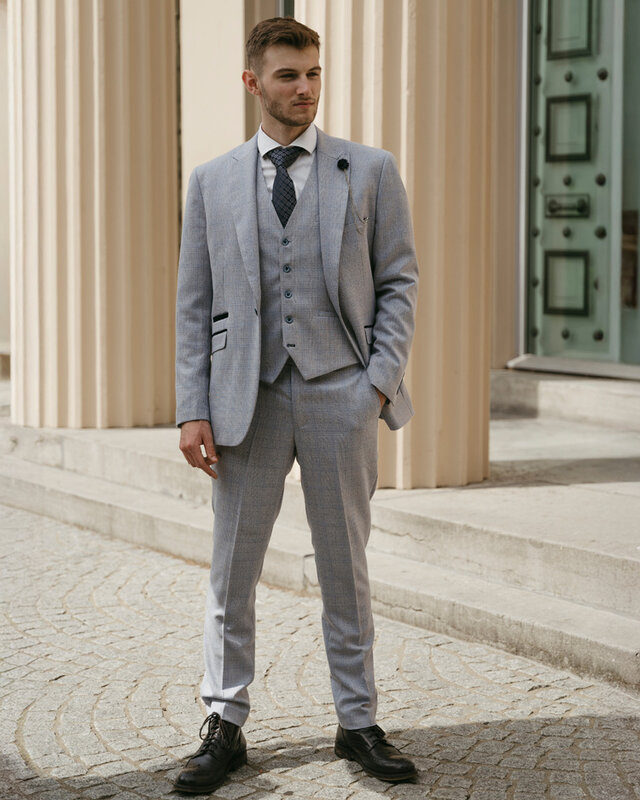 Cavani Caridi Sky Blue | 3-piece suit | Sky Blue | Prince-of-Wales | Peaky Blinders