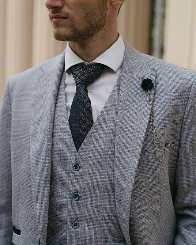 Cavani Caridi Sky Blue | costume 3 pièces | Bleu Clair | Prince-of-Wales