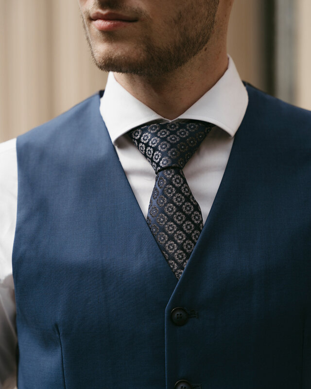 Traje sastre hombre | Traje 3 piezas | Azul Marino | Lana estambre | Ligero y transpirable