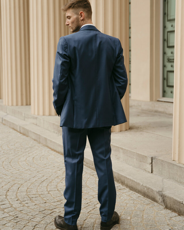 Traje sastre hombre | Traje 3 piezas | Azul Marino | Lana estambre | Ligero y transpirable