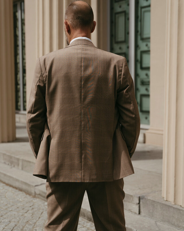 Traje sastre hombre | Traje 3 piezas | Marrón claro | Lana estambre | Ligero y transpirable