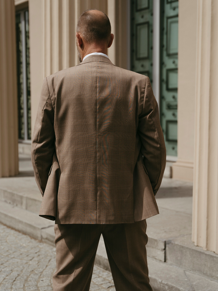 Traje sastre hombre | Traje 3 piezas | Marrón claro | Lana estambre | Ligero y transpirable