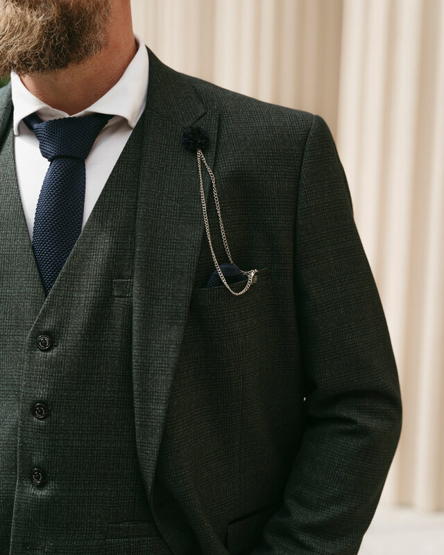 Cavani Graves Green | Traje de 3 piezas | Verde | Prince-of-Wales | Peaky Blinders