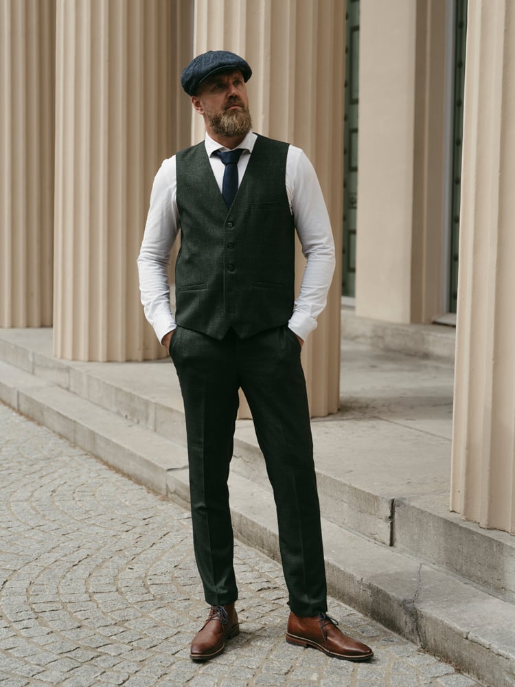 Cavani Caridi Green | 3-teiliger Anzug | Grün | Prince-of-Wales | Peaky Blinders