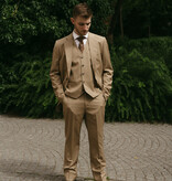 Men's tailored suit | 3-piece suit | Classic Khaki | worsted wool | Lightweight & breathable