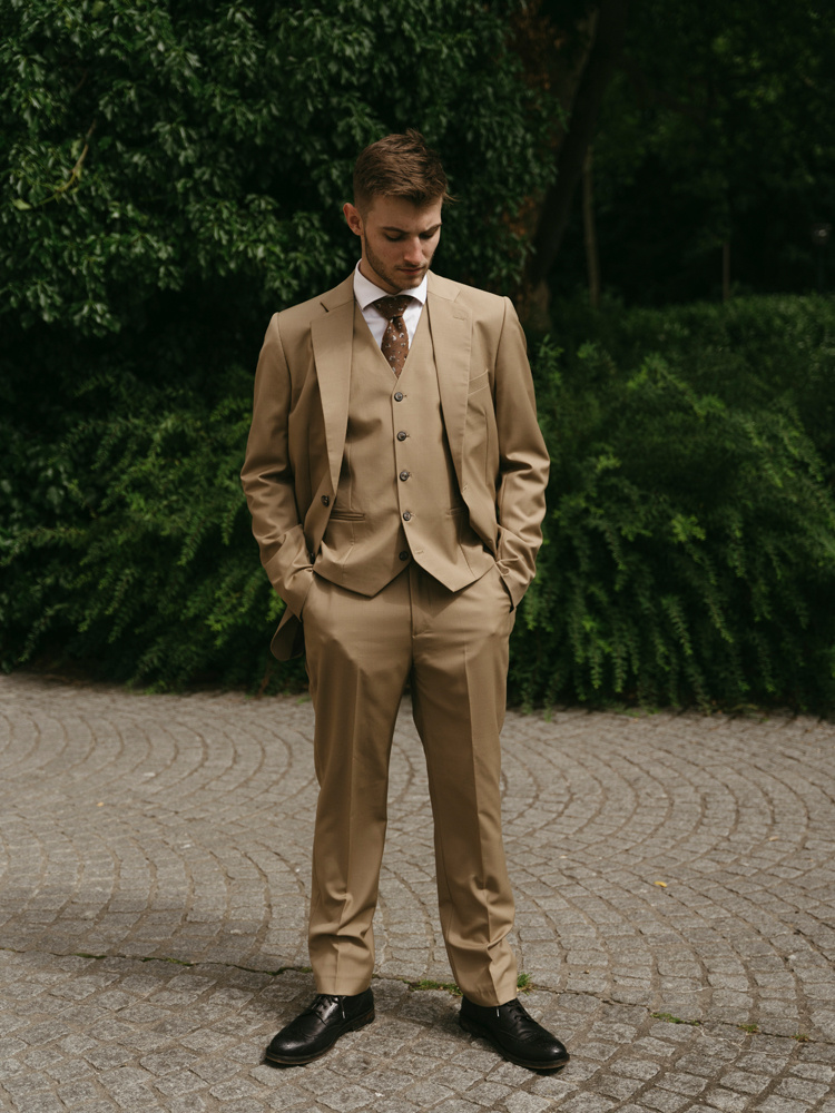 Maatpak Voor Heren | 3-delig Pak | Kaki | Kamgaren Wol | Lichtgewicht & Ademend | Peaky Blinders