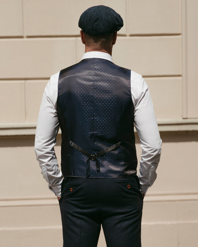 Costume sur mesure pour homme | costume 3 pièces | bleu marine Barleycorn | Finn Shelby | Peaky Blinders