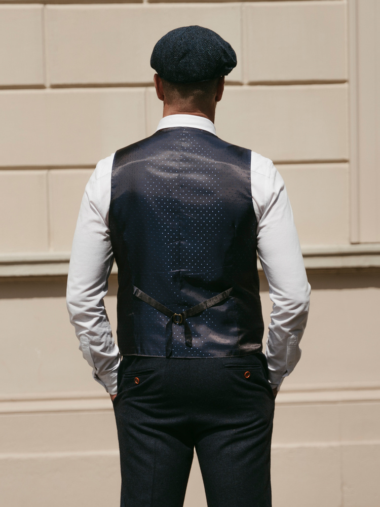 Costume sur mesure pour homme | costume 3 pièces | bleu marine Barleycorn | Finn Shelby | Peaky Blinders