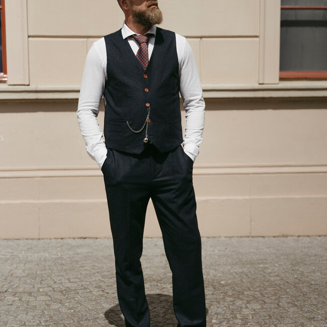Maatpak voor heren | 3-delig pak | marineblauw Barleycorn | Finn Shelby | Peaky Blinders