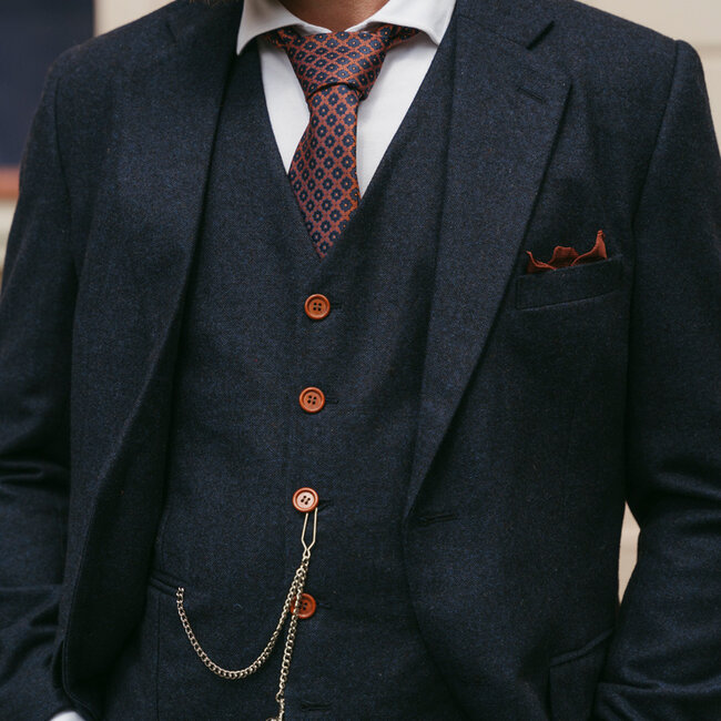 Maatpak voor heren | 3-delig pak | marineblauw Barleycorn | Finn Shelby | Peaky Blinders