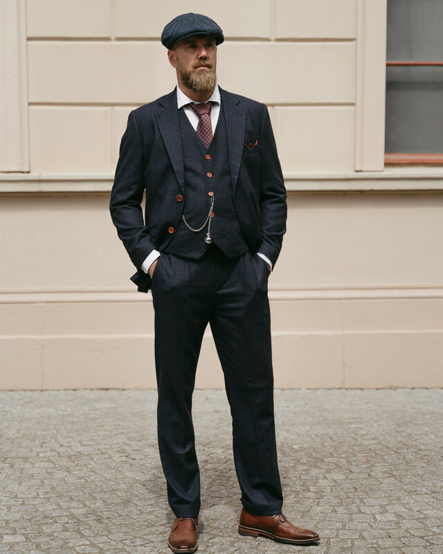 Costume sur mesure pour homme | costume 3 pièces | bleu marine Barleycorn | Finn Shelby | Peaky Blinders