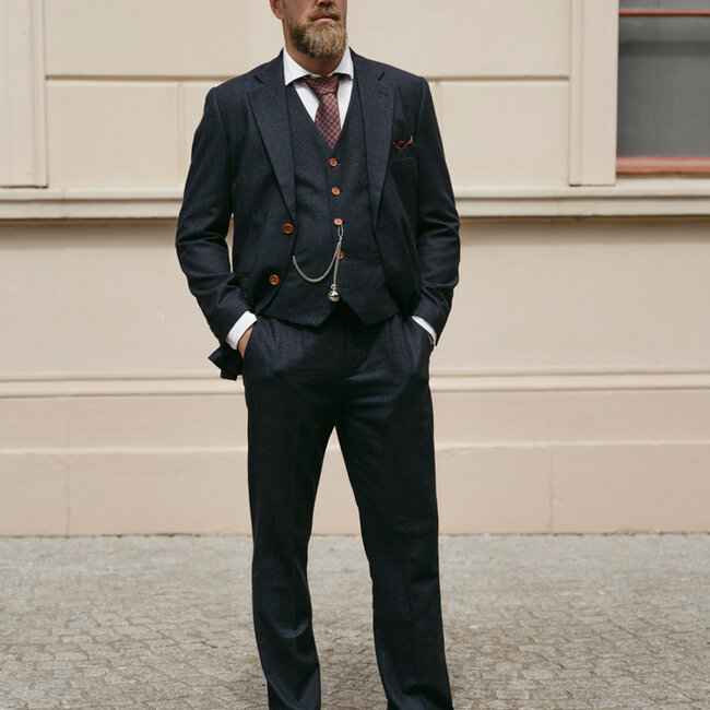 Maatpak voor heren | 3-delig pak | marineblauw Barleycorn | Finn Shelby | Peaky Blinders