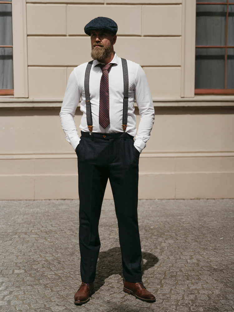 Herren Maßanzug | 3-teiliger Anzug | marineblau Barleycorn | Finn Shelby | Peaky Blinders