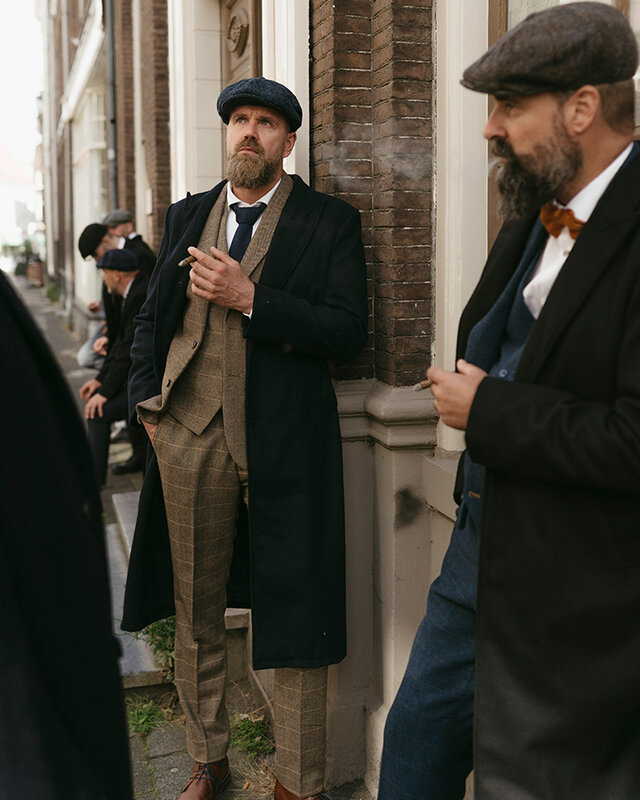 Cavani Herren Anzug | 3-teiliger Anzug | Brauner Overcheck | Arthur Shelby | Peaky Blinders