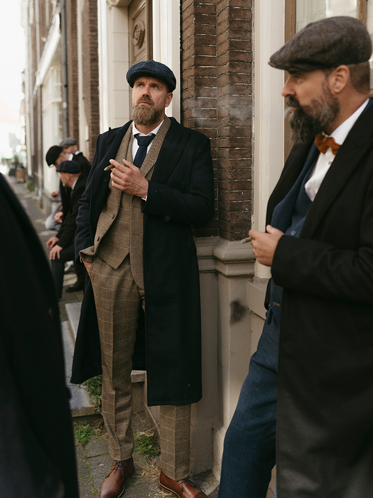 Cavani Suit for men | 3-piece suit | Brown Overcheck | Arthur Shelby | Peaky Blinders