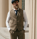 Cavani Herren Anzug | 3-teiliger Anzug | Brauner Overcheck | Arthur Shelby | Peaky Blinders