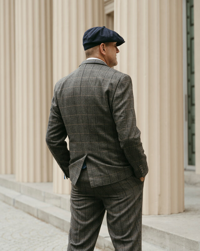 Cavani Traje de 3 piezas Peaky Blinders Albert Gris - Traje listo para usar